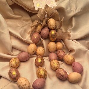 Bella Lux Easter egg garland 6 foot Pink/ Gold Spring Garland